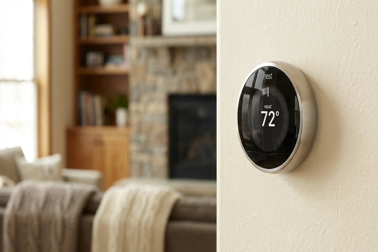 Smart thermostat installation in Utah home
