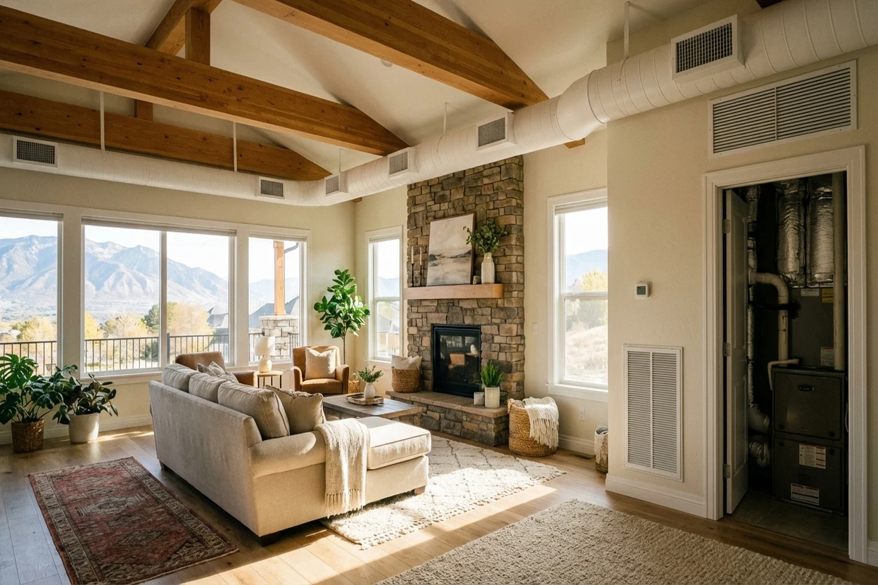 Modern ERV ventilation system in Utah home